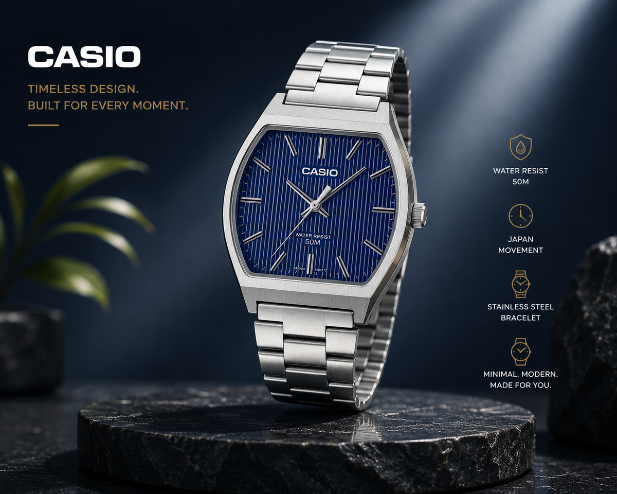 Casio Vintage White Dial Barrel
