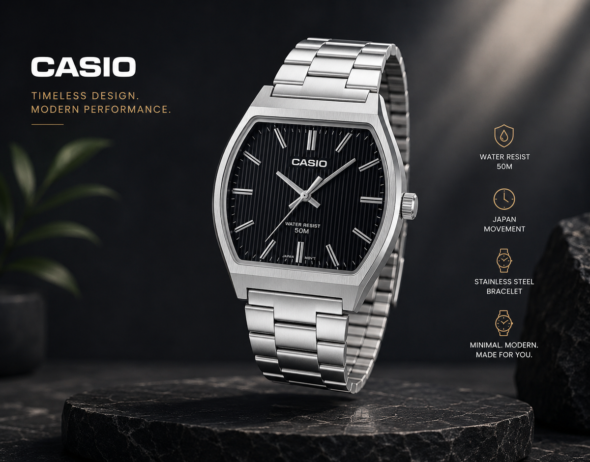 Casio Vintage White Dial Barrel