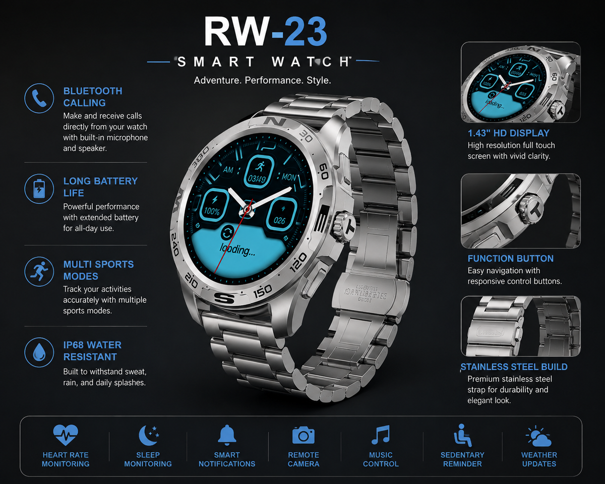 Watch with Compass Bezel – Stainless Steel