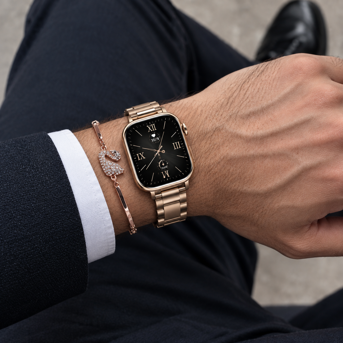 Haino Teko Mini G8 Black Edition Smart Watch With Free Bracelet